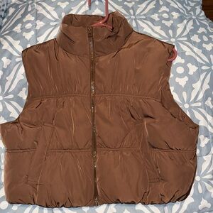 Divided cropped vest Brown size Medium